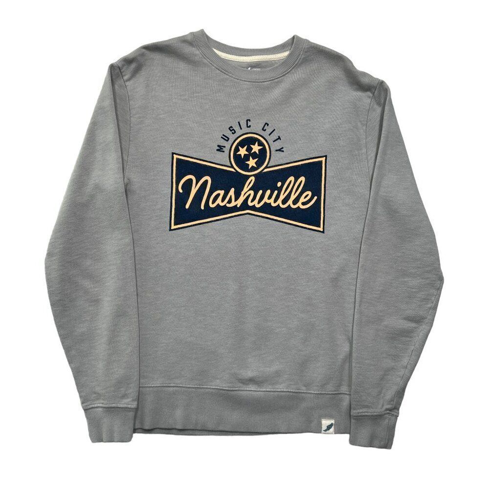 League Sweater‎ Women's Size Small Grey Nashville Music City Crew Sweatshirt